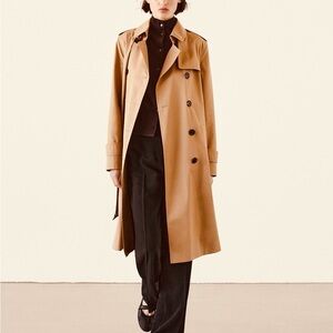 Massimo Dutti Beige Trench Coat No Belt